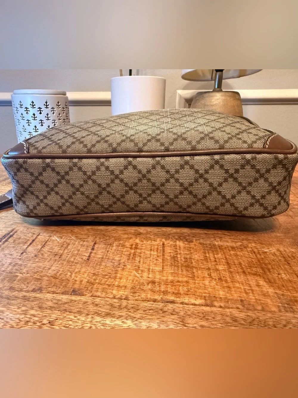 Gucci Diamante Coated Canvas Wristlet Clutch – Brown/Beige | Style 267921